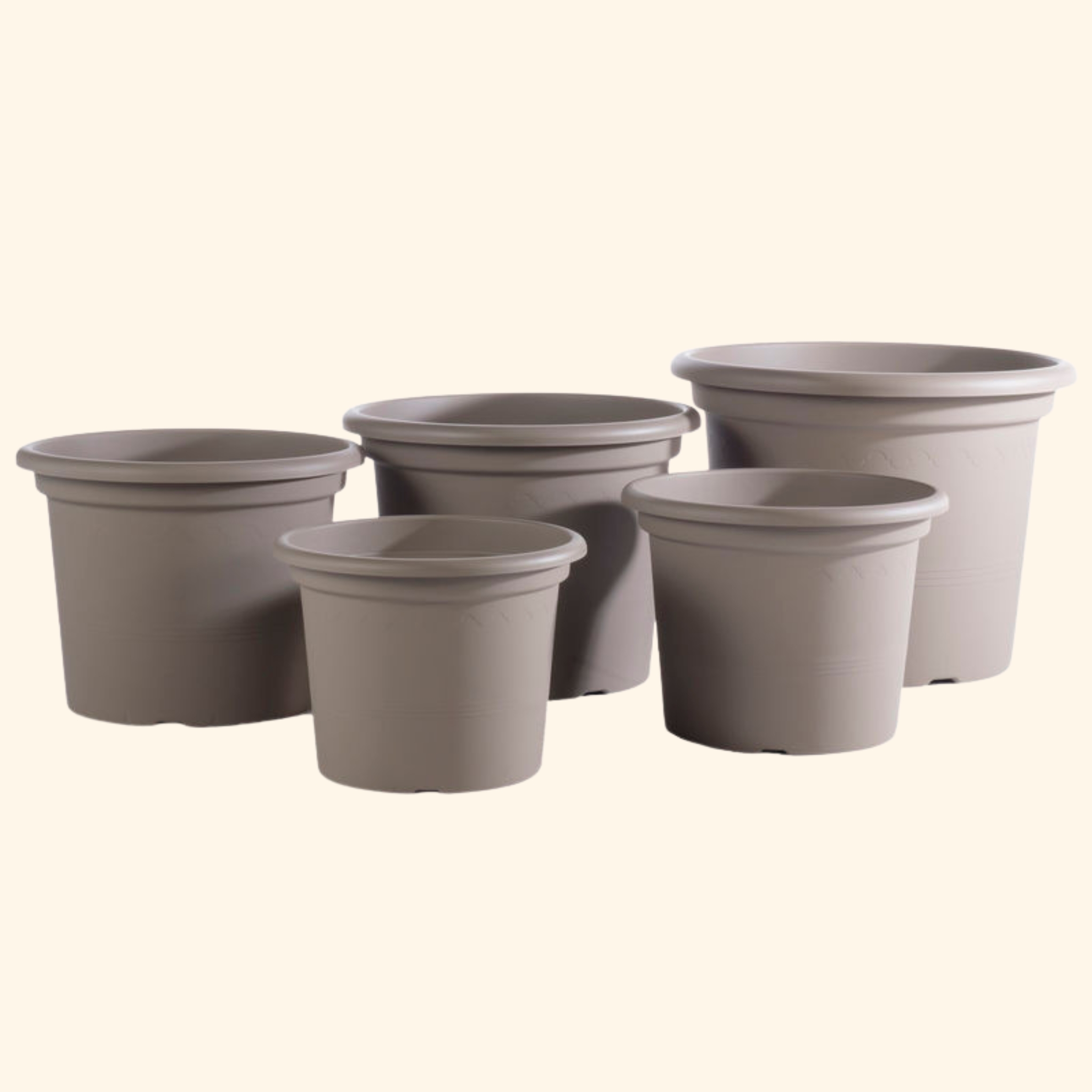 Geo Pot 7.75″ – Taupe
